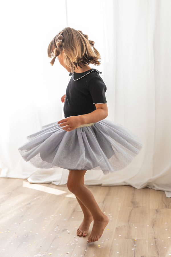 Jupe tutu - Gris pois or 
